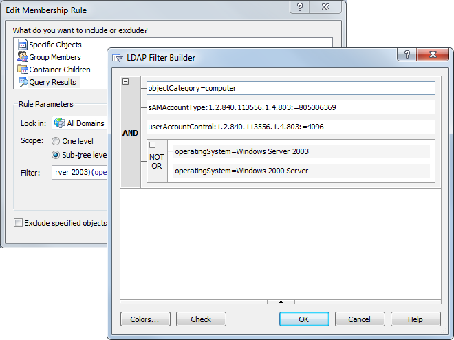 (LDAP Filter Builder)