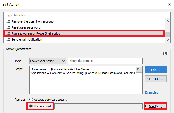 How to run Powershell scripts with a Service Account to access